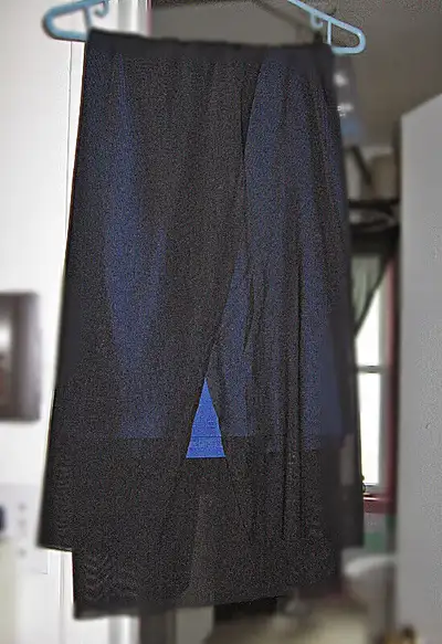 BLACK WITH BLUE UNDERNEATH SILKY SKIRT, View more