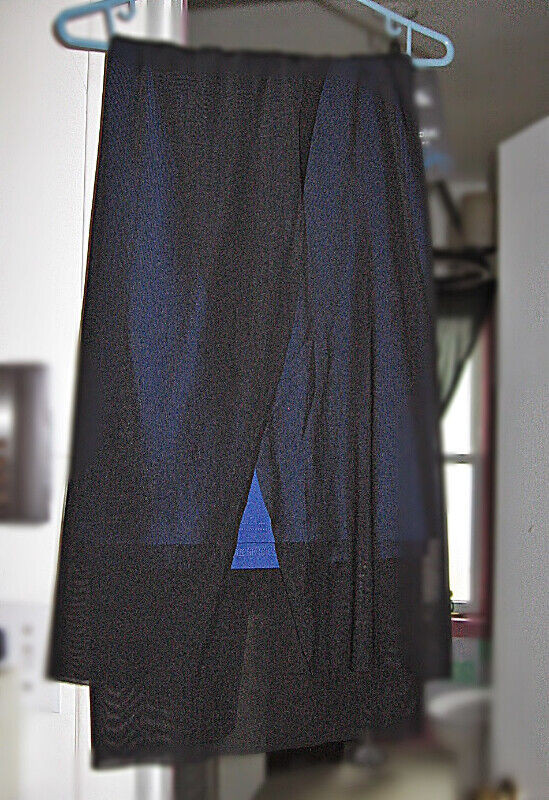 BLACK WITH BLUE UNDERNEATH SILKY SKIRT in Women's - Dresses & Skirts in Oshawa / Durham Region
