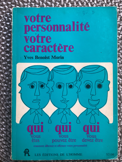 Votre personalite votre caractere Yves Benoist Morin 1965, View more
