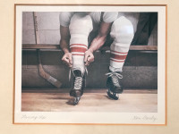  Canadian Ken Danby Artist Lacing Up Hockey Art Print in Frame