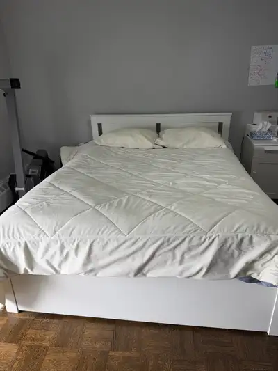 Ikea white queen bed , View more