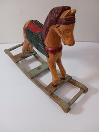 Carved Wood 12 inch Tabletop Rocking Horse Made in Indonesia