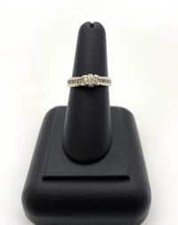 14K White Gold 0.59ct. 20 Diamond Stones Engagement Ring $1,379