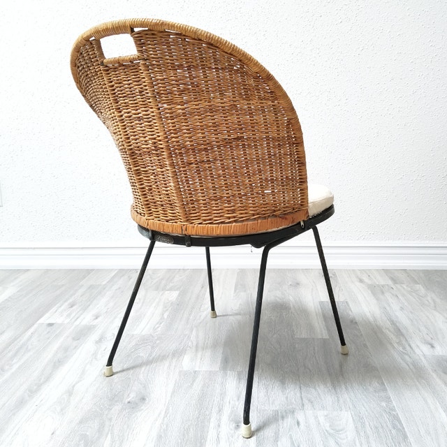 1950s IRON AND WICKER NEVARUST CHAIR BY MAURIZIO TEMPESTINI Chairs