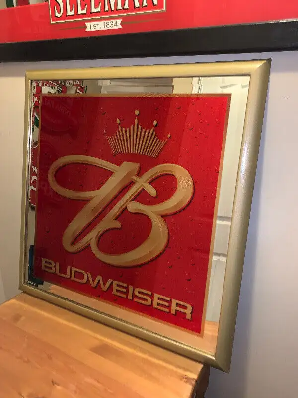 Vintage Budweiser Xlarge Beer Bar mirror Mint in Arts & Collectibles in Calgary - Image 4