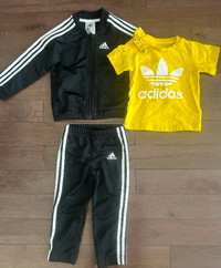 Baby ADIDAS track suit and tee: 12-18 mths