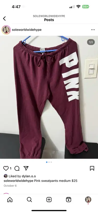 Pink sweatpants medium $25