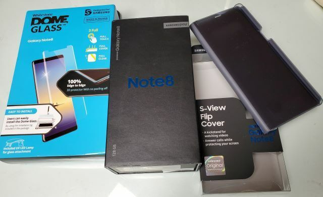 Samsung Note 8 with same brand case & protection for sale in Cell Phones in Burnaby/New Westminster