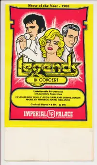 Legends in Concert Imperial Palace Las VegasTable Stand Ad-1985