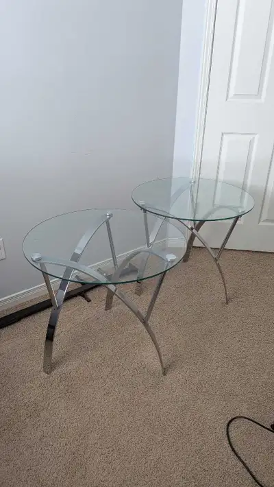 2 modern Glass side tables, View more