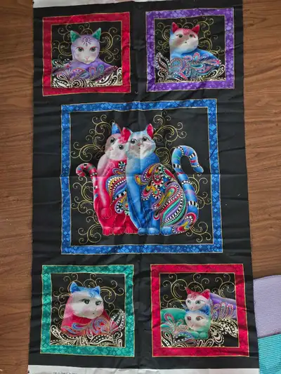 cat panel for quilting, View more