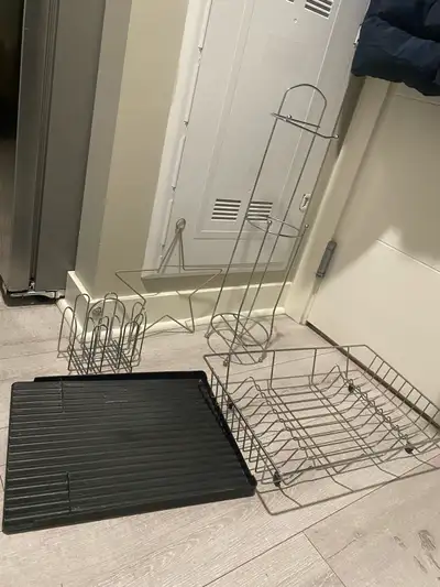 dish drying rack set with tray, cutlery holder & paper to, View more