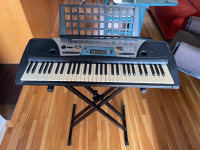 Yamaha Keyboard with stand and midi adapter