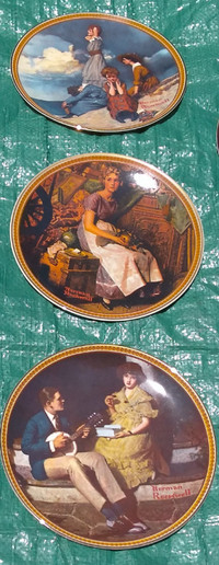 9 Norman Rockwell Collector Plates - $2 Each