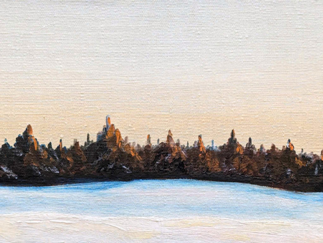 Lovely Vintage Oil-On-Canvas Rural Winter Landscape Painting! in Arts & Collectibles in London - Image 4