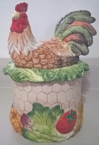 Fitz & Floyd Classics "Country Road" Figural Rooster  Canister