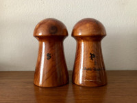 Vintage Beautiful Glossy Wood Mushroom Shakers