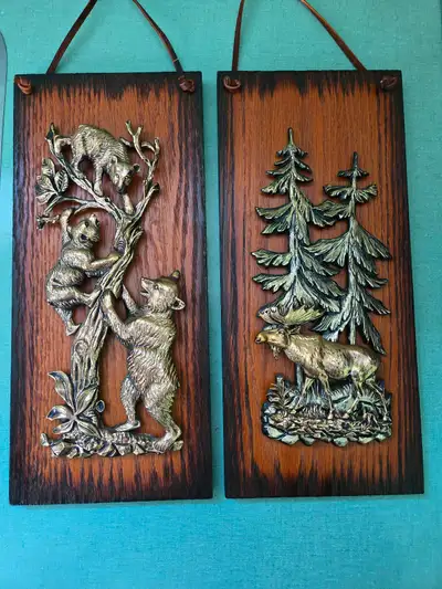 Two (2) Vintage Wildlife Plaques, View more