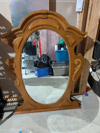 Two wood framed mirrors, View more