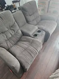 2 seater couch with cup holders 