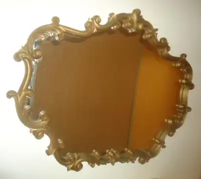 Vintage Victorian Wall Mirror - Dark Gold by Syroco, View more