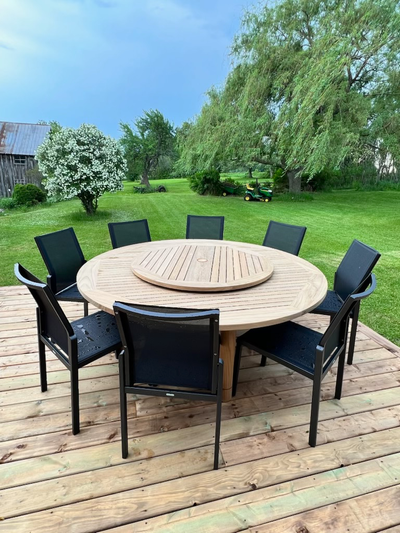 Teak Outdoor Dining Table & Lazy Susan, View more