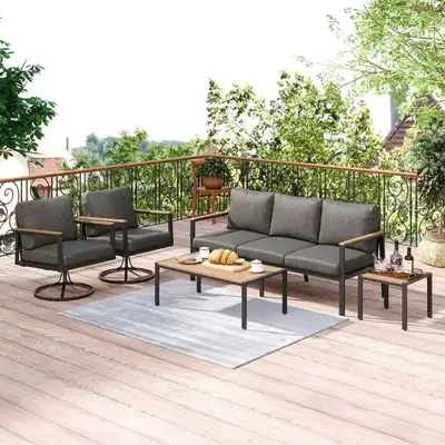 5 PC Outdoor Patio Furniture Set,360° Swivel Rocker Chairs, View more