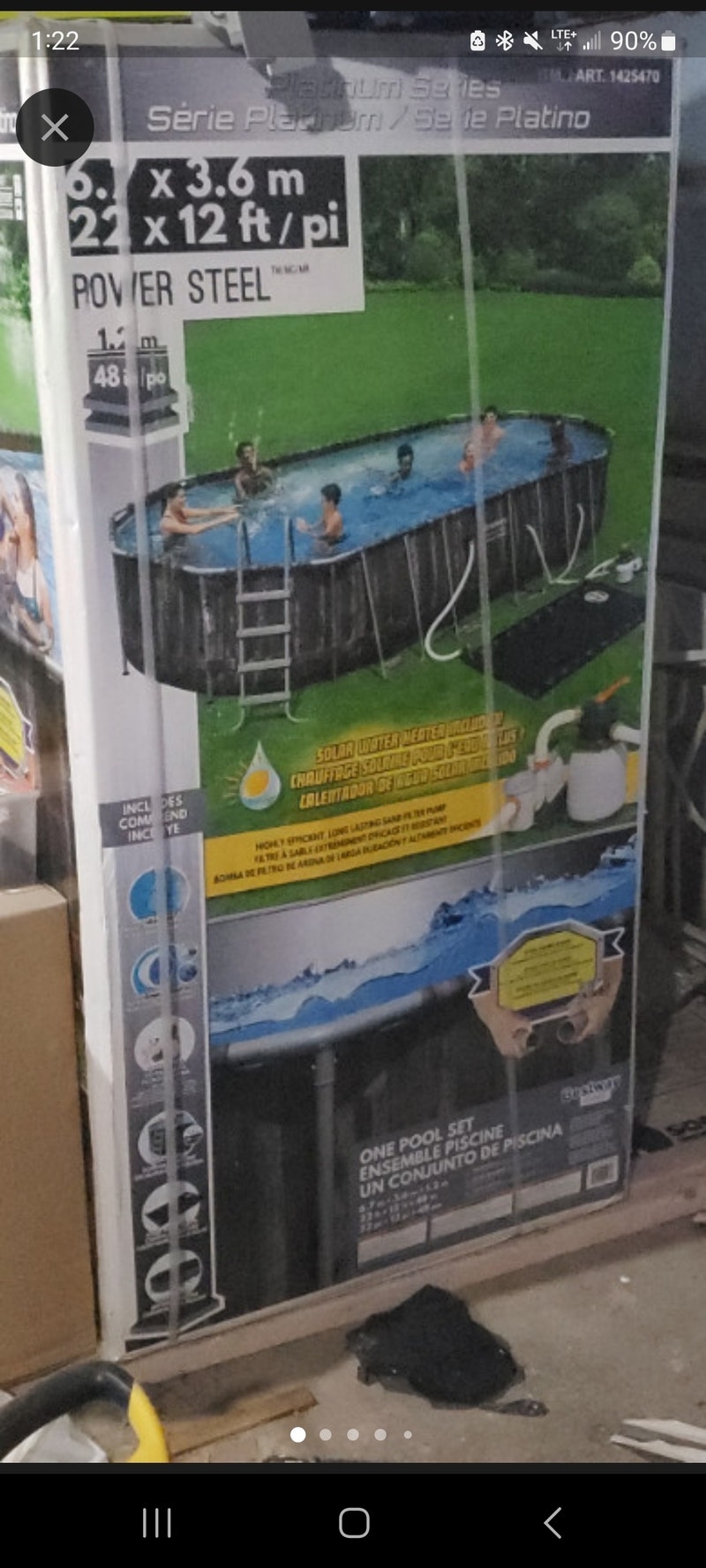 Bestway Power Steel Oval Above ground Pool with Solar Heater Hot Tubs