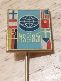 Rare 1985 World Hockey Championship Czechoslovakia lapel pin