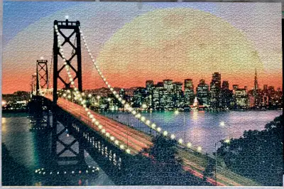 Casse-tête 3000 Puzzle Ravensburger: San Francisco de nuit, SF, View more