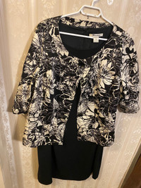 Plus Size, Woman”s Sleeveless Black Dress and Jacket: Size 20