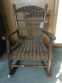 Antique Children's Rocking Chair - Wicker
