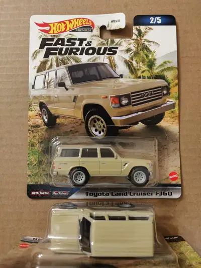 New Hot Wheels Premium Fast and Furious Toyota Land Cruiser FJ60 1/64 diecast car SUV with Real Ride...