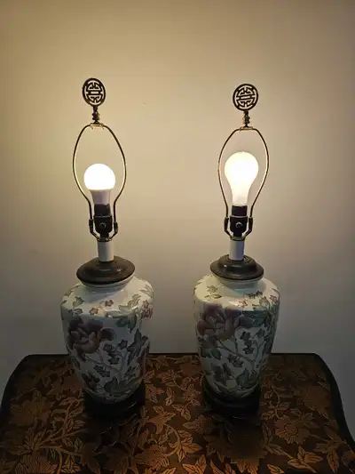 Vintage Pair of Chinoiserie Table Lamps, View more