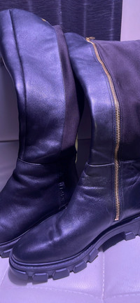  Michael Kors  size 8 ladies black leather knee high boots
