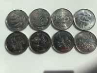 (8) 2000 Twenty-Five Cent Millennium Commemorative Coins