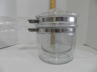 Vintage PYREX 6283 Flameware Double Boiler / Glass Double Boiler