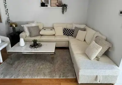 New Sectional 6 Seater Fabric Sofa With Ottoman, View more