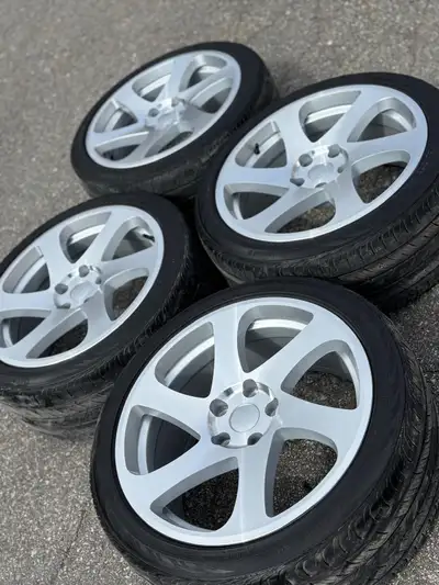 NEW 18” 3SDM reps(5x114)+used 235/40/R18 Conti-Civic/TL/Lancer/Mazda3/Sentra/Forte/Elantra/IS Set of...