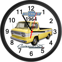 1964 Chevrolet Corvair 95 Pickup (Goldwood Yellow) Custom Clock
