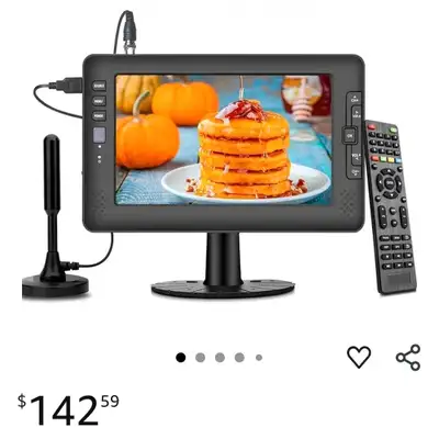  Jexiop 9" IPS Screen Portable TV with Digital ATSC Tuner, View more
