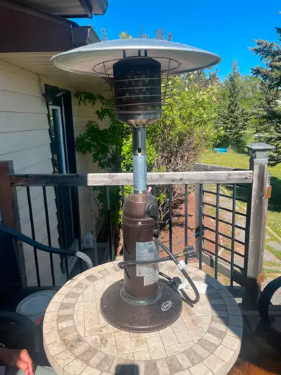 Hiland Propane heater table top, deck heater 39” tall, attachment included for larger tank 20lb plus...