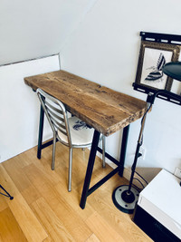 SMALL OFFICE DESK / CONSOLE WORK TABLE vintage reclaimed wood 