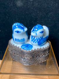 Vintage Ceramic Birds Trinket Box