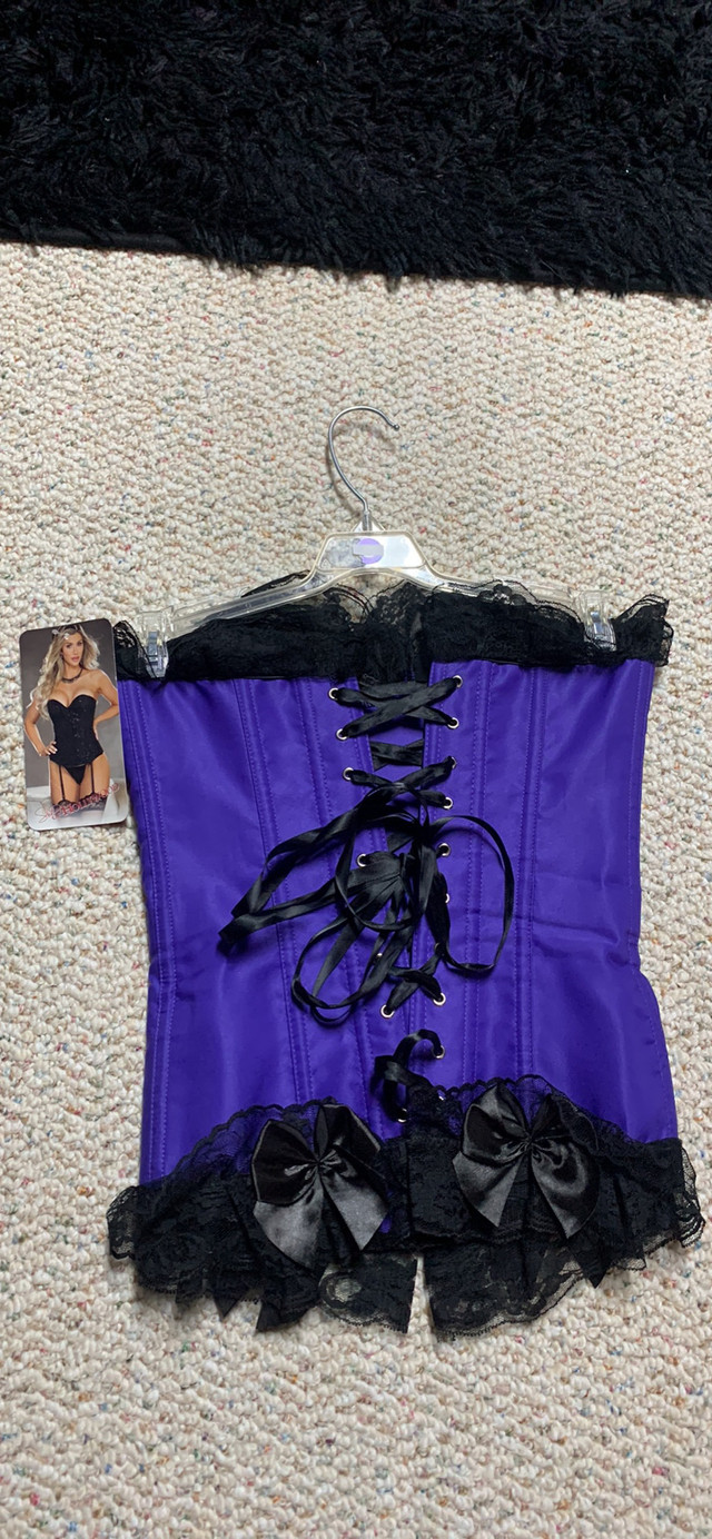  Purple &amp; black satin &amp; lace  corsett in Other in Edmonton - Image 4
