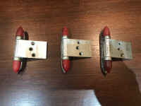 3 VINTAGE 1940-50s BULLET HINGES FROM AN OLD REFRIGERATOR