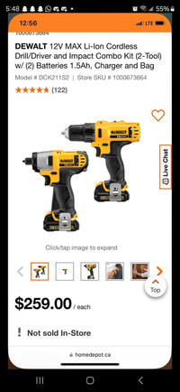 Dewalt Cordless Drill/Driver and Impact Combo Kit -Brand New