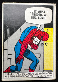 1966 Donruss Marvel Super Heroes Card #37 Spider-Man Steve Ditko