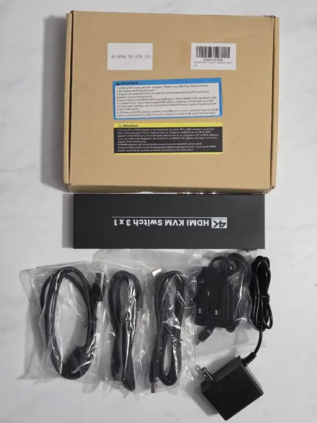HDMI KVM Switch 1 Monitor 3 Computers, 4K60Hz 3 Port HDMI KVM Sw in Cables & Connectors in Markham / York Region - Image 9
