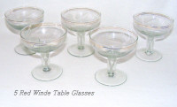 5 Short stemware clear red wine glass, excellent table glass